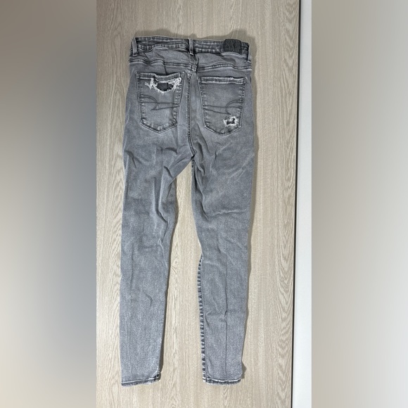 American Eagle Gray Ripped Skinny Jegging Jeans Women’s Size 4 Short - Picture 4 of 5